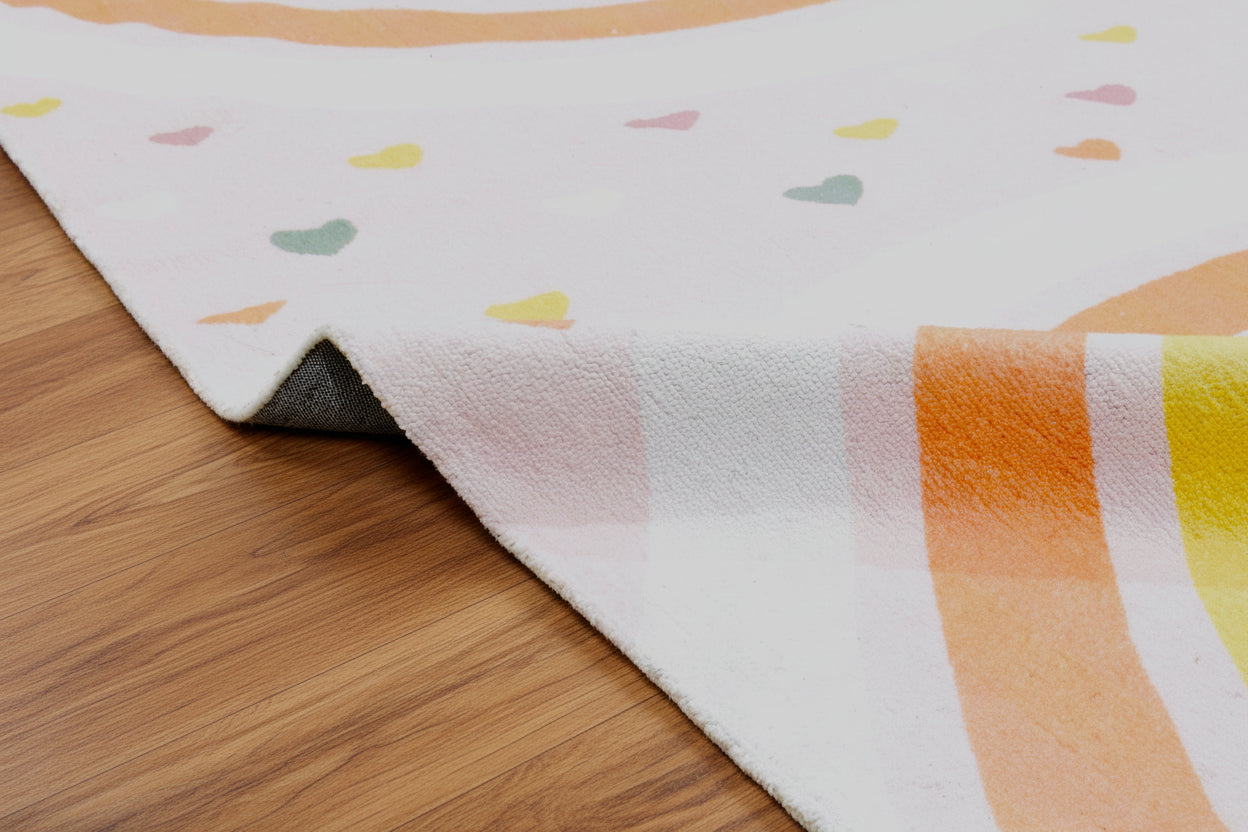 Anky Rainbow Pink Handmade Kids Nursery Plush Soft Rug   9006423703701