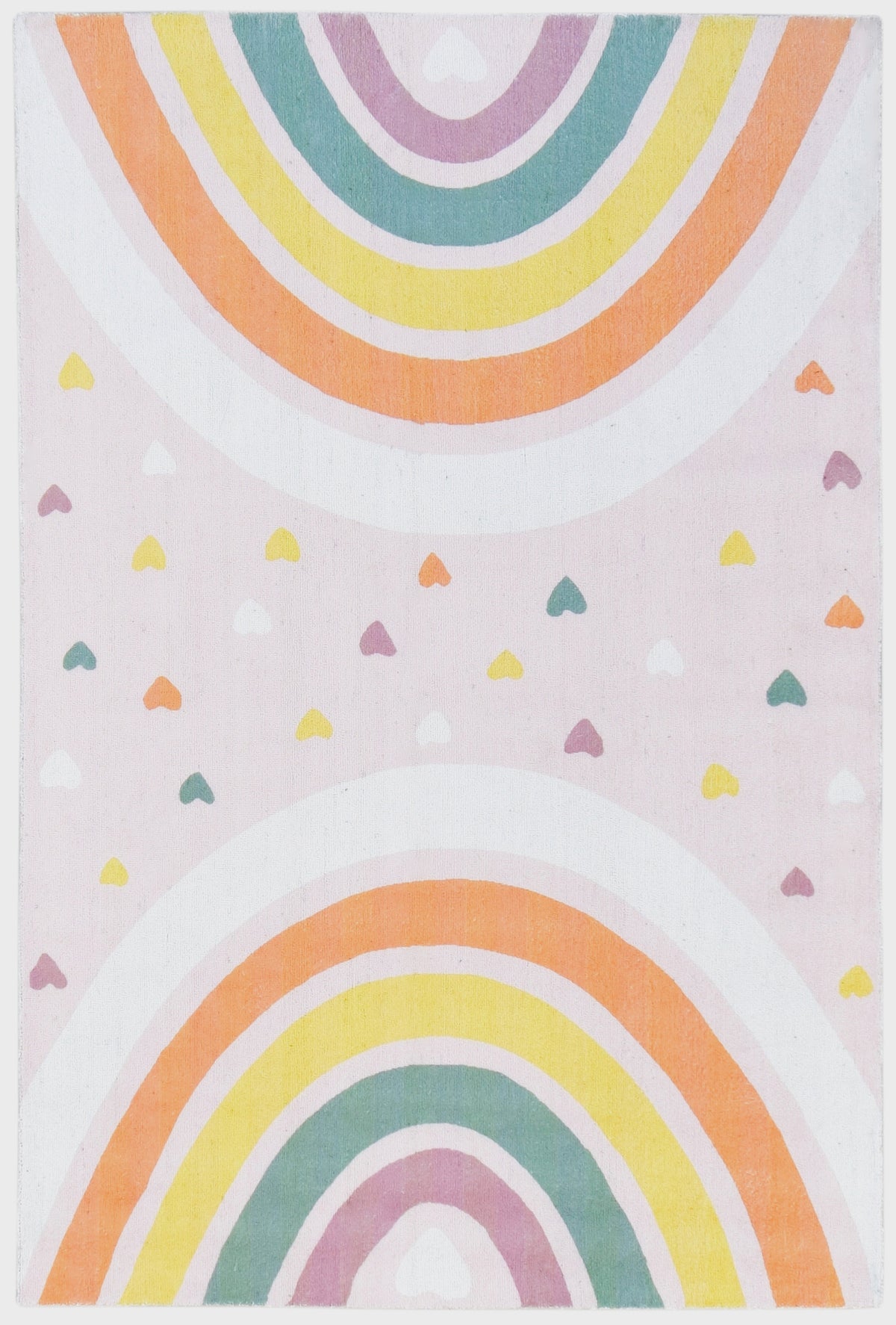 Anky Rainbow Pink Handmade Kids Nursery Plush Soft Rug   9006423703701
