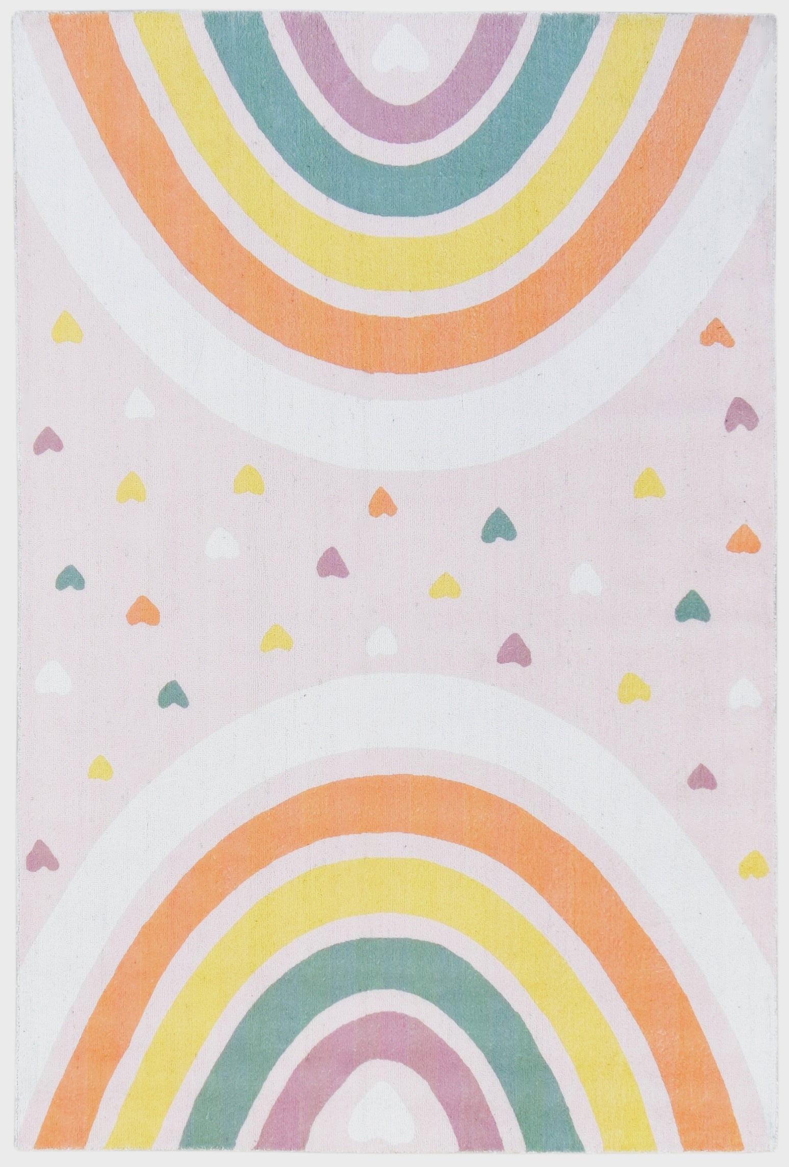 Anky Rainbow Pink Handmade Kids Nursery Plush Soft Rug   9006423703701