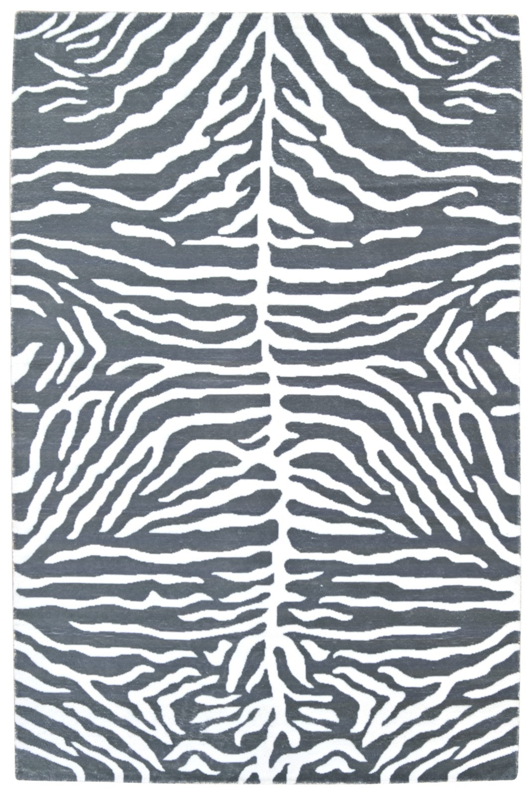 Zebra Handmade Charcoal Stripe Area Rug – Modern Safari Style Kids Nursery Rug