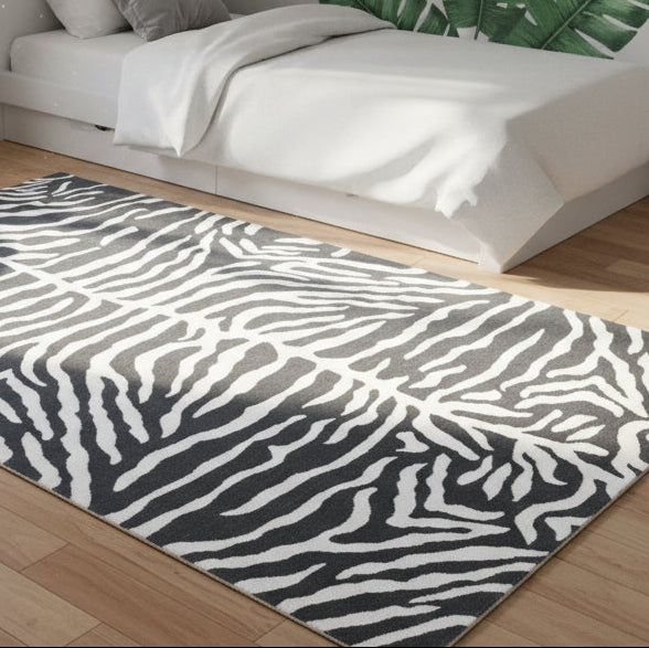 Zebra Handmade Charcoal Stripe Area Rug – Modern Safari Style Kids Nursery Rug