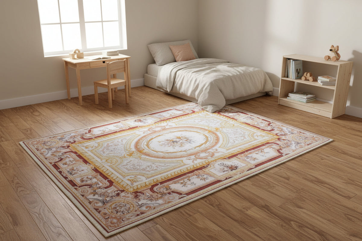 Versailles Ornate Aubusson Handmade Ivory Area Rug – Savonnerie French Baroque Style