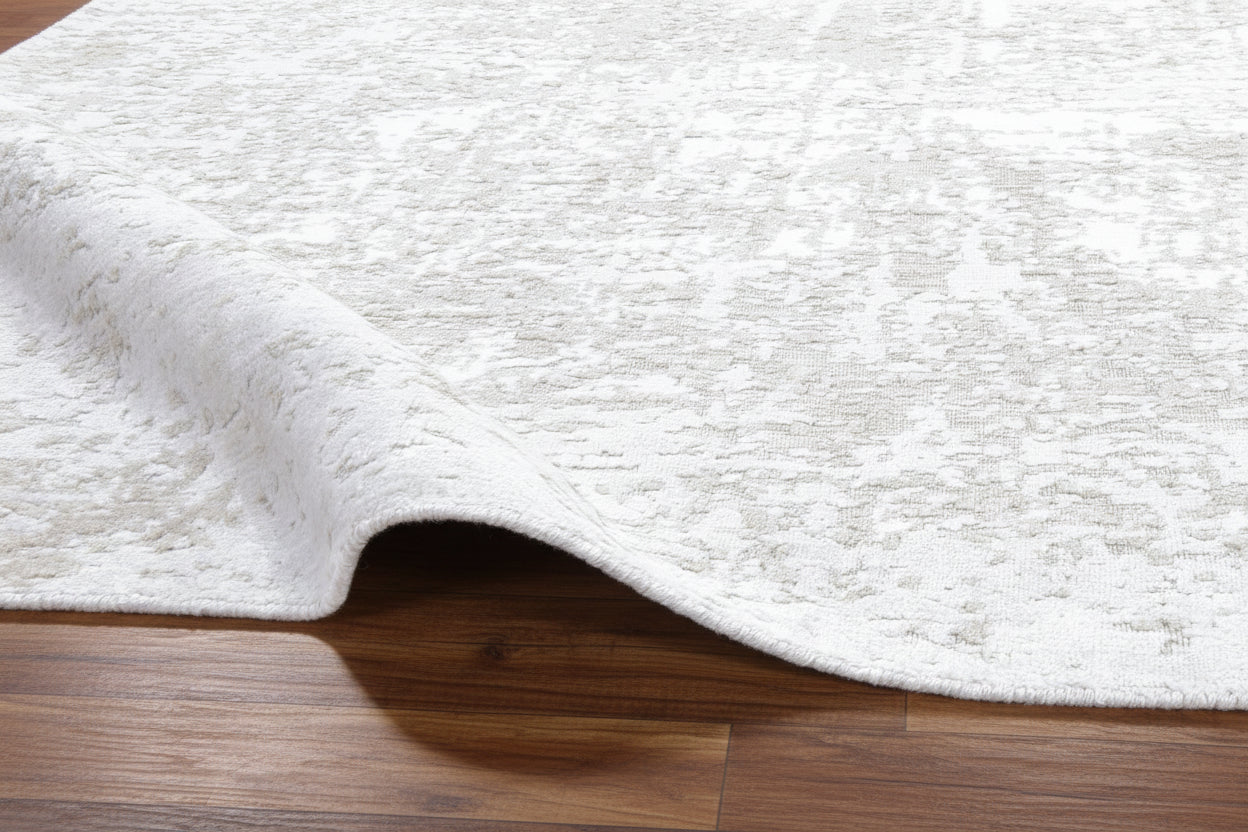Patina Handmade Loom Knotted Abstract Sand & Silver Area Rug