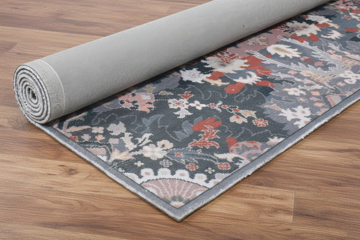 Valentina Handmade Dark Teal Medallion Area Rug – Transitional Artisanal Oushak Style