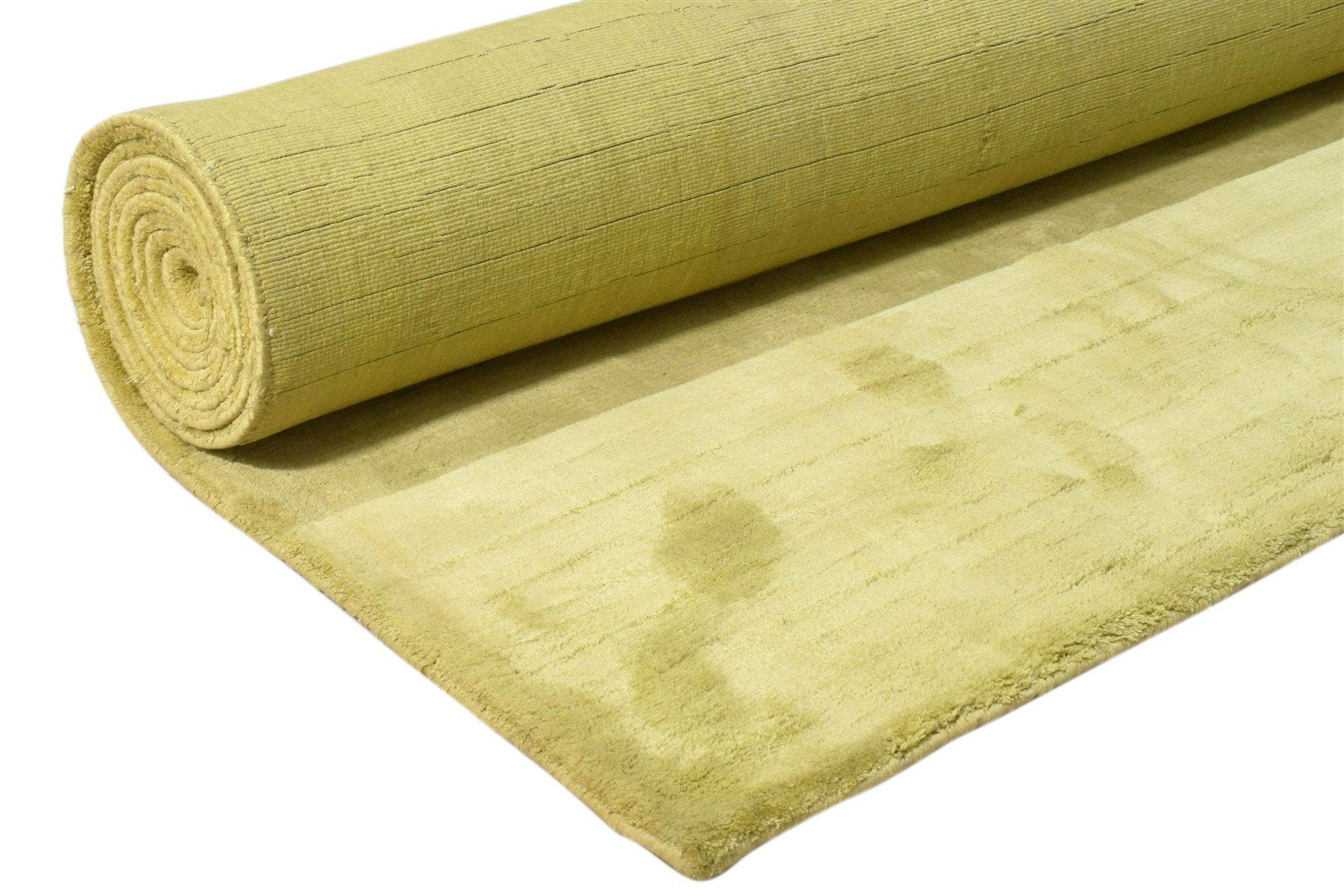 8' X 9' Rug Silk Gold Modern Handloom Scandinavian Solid Large Carpet 