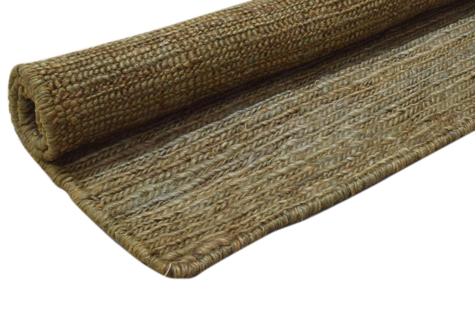 2' X 3' Rug Jute Brown Modern Hand Knotted Scandinavian Solid Small Carpet 