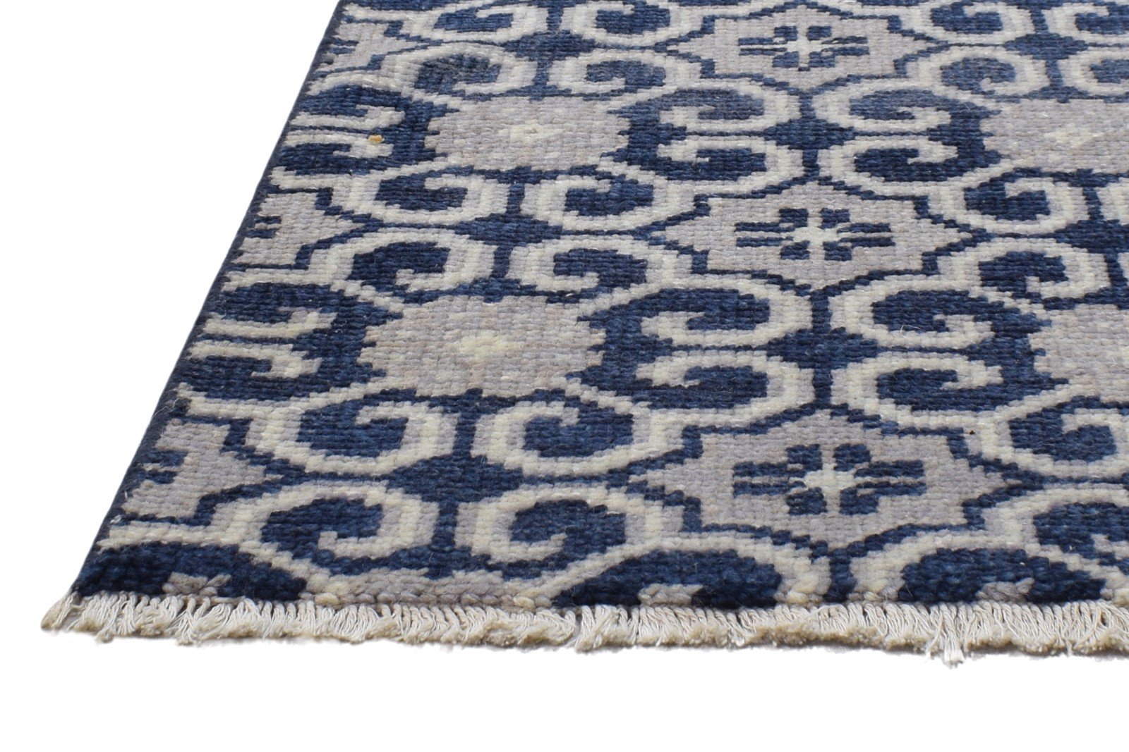 Wool Blue Rug 2'6 X 3' Modern Hand Knotted Bokhara Oriental Small Carpet 