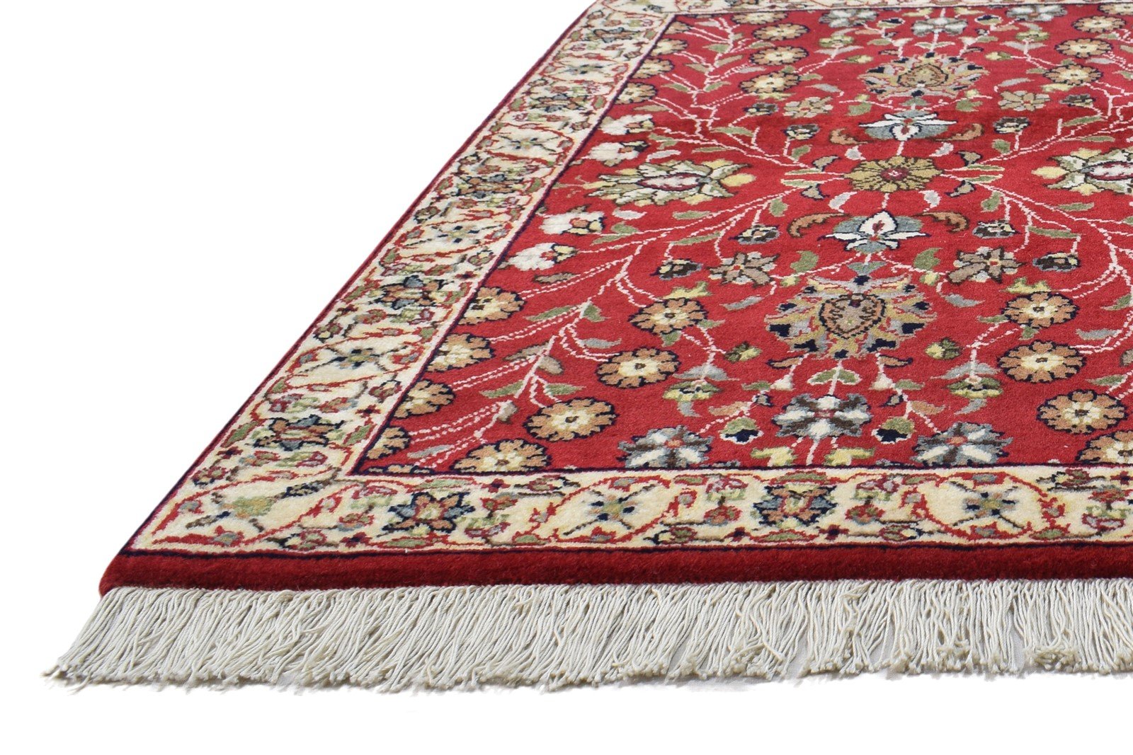 Red Wool Rug 2' X 3' Persian Hand Knotted Agra Oriental Small Carpet 