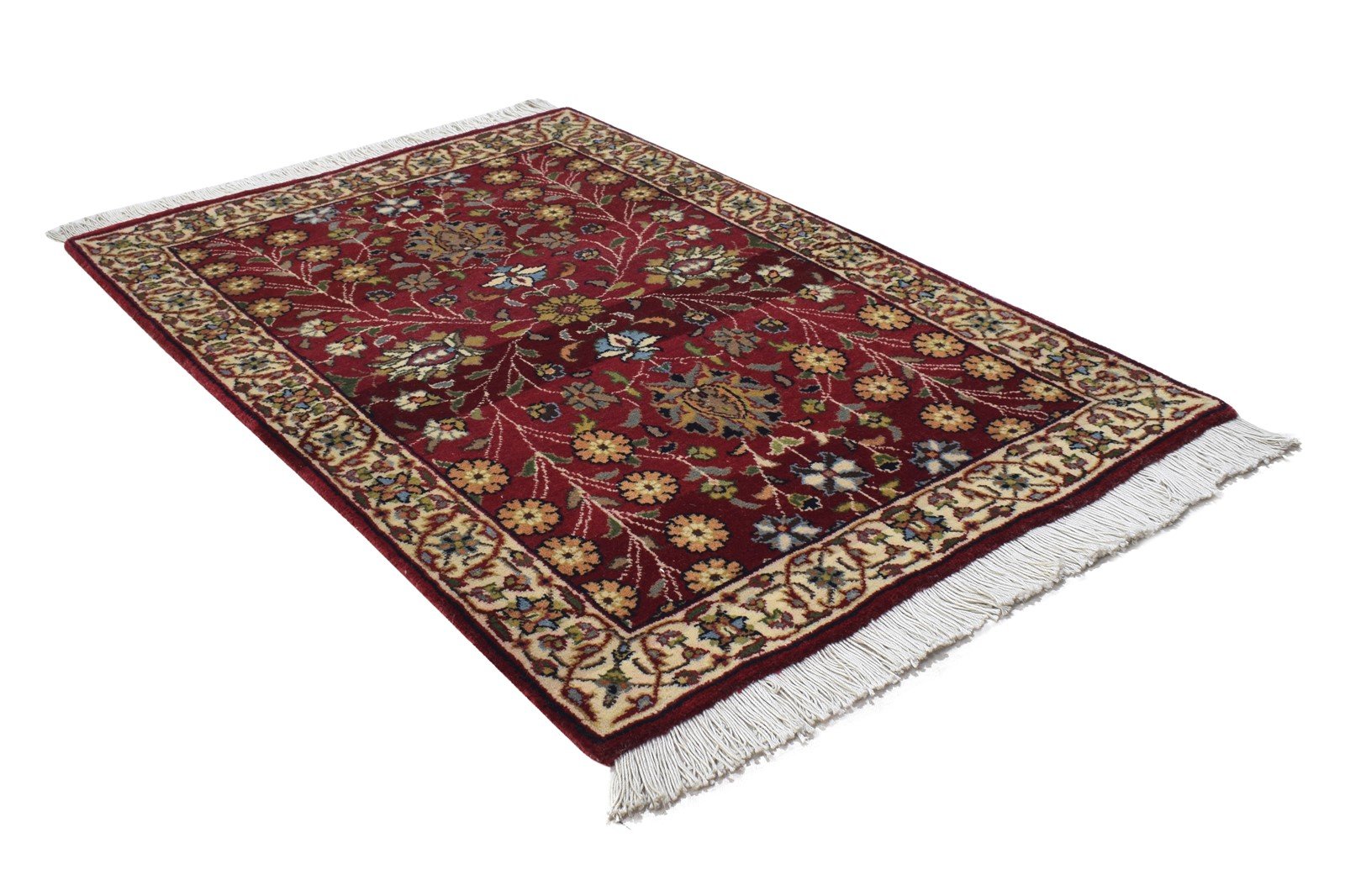 2' X 3' Rug Wool Red Persian Hand Knotted Agra Oriental Small Carpet 