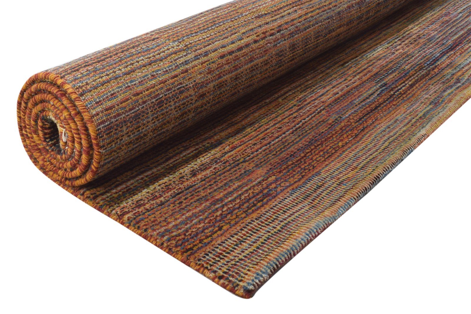 Rust Wool Rug 5' X 8' Modern Hand Knotted Bohemian Striped Room Size Carpet 