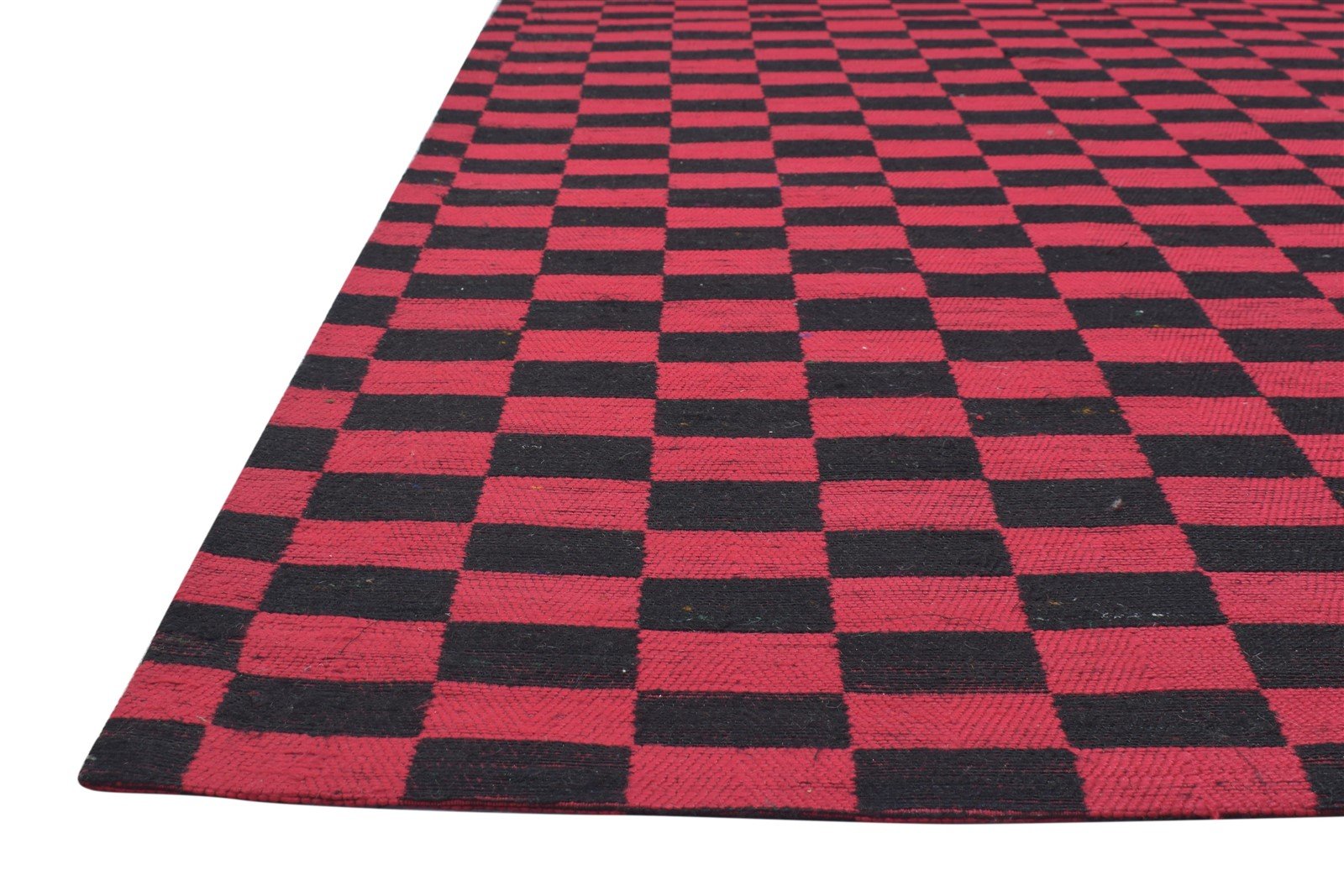 Wool / Silk Red Rug 4X7 Modern Jacquard Loom Bohemian Geometric Room Size 