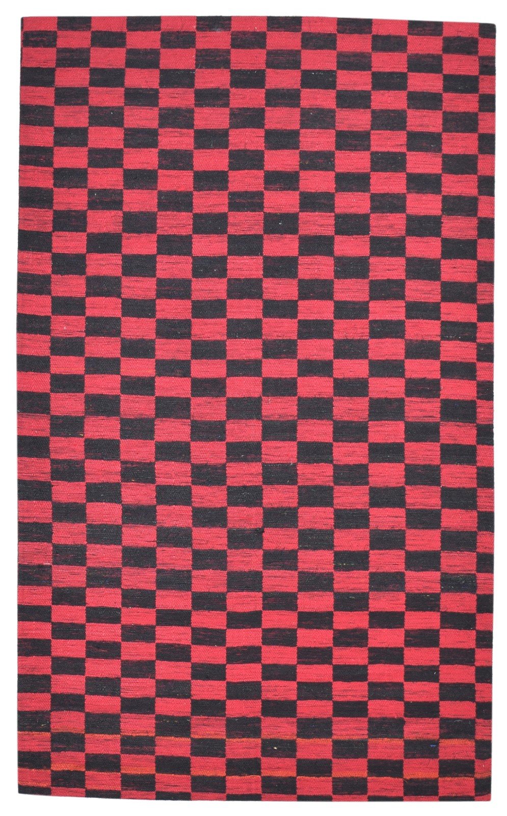 Wool / Silk Red Rug 4X7 Modern Jacquard Loom Bohemian Geometric Room Size 