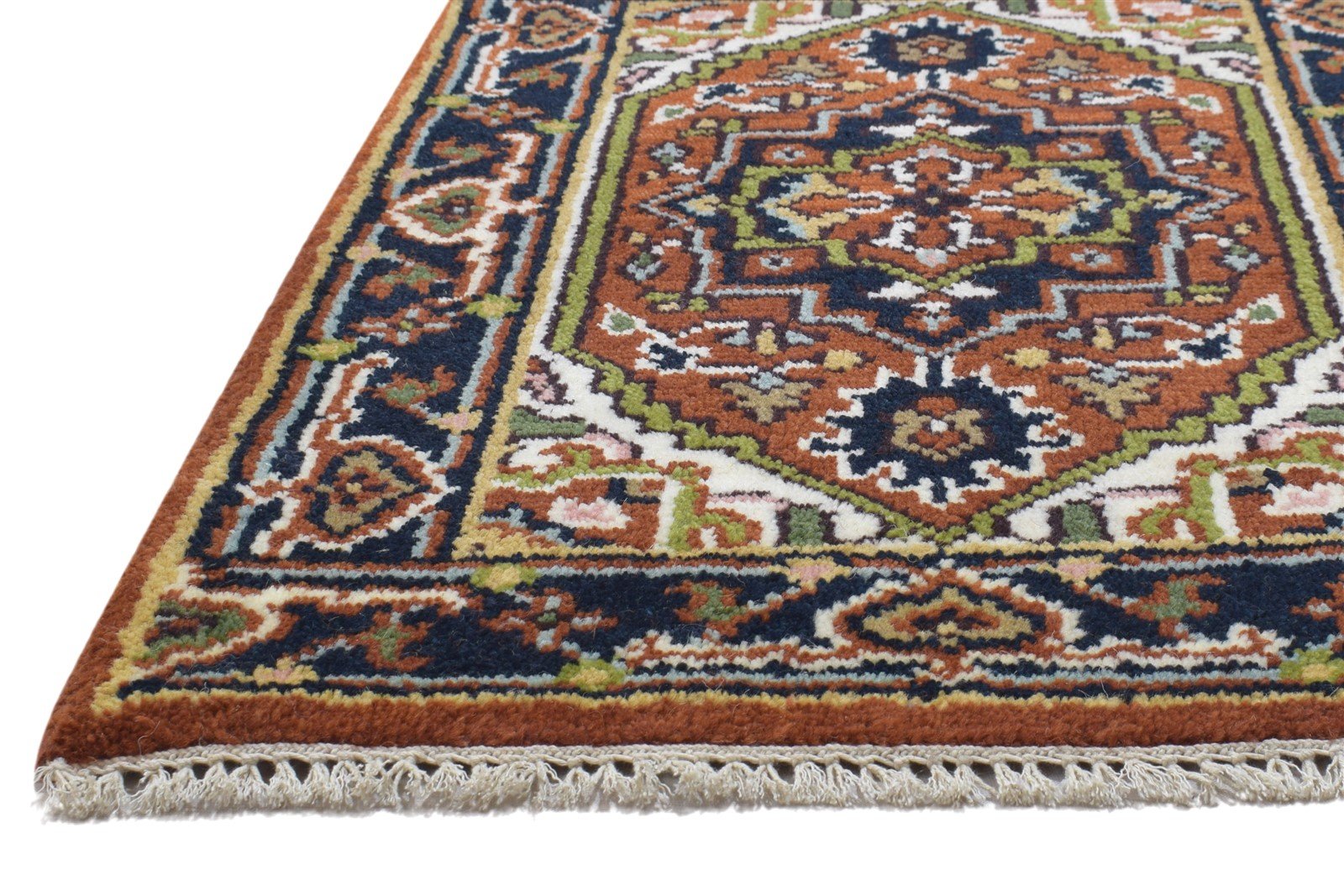 Wool Rust Rug 2' X 3' Persian Hand Knotted Serapi Oriental Small Carpet 