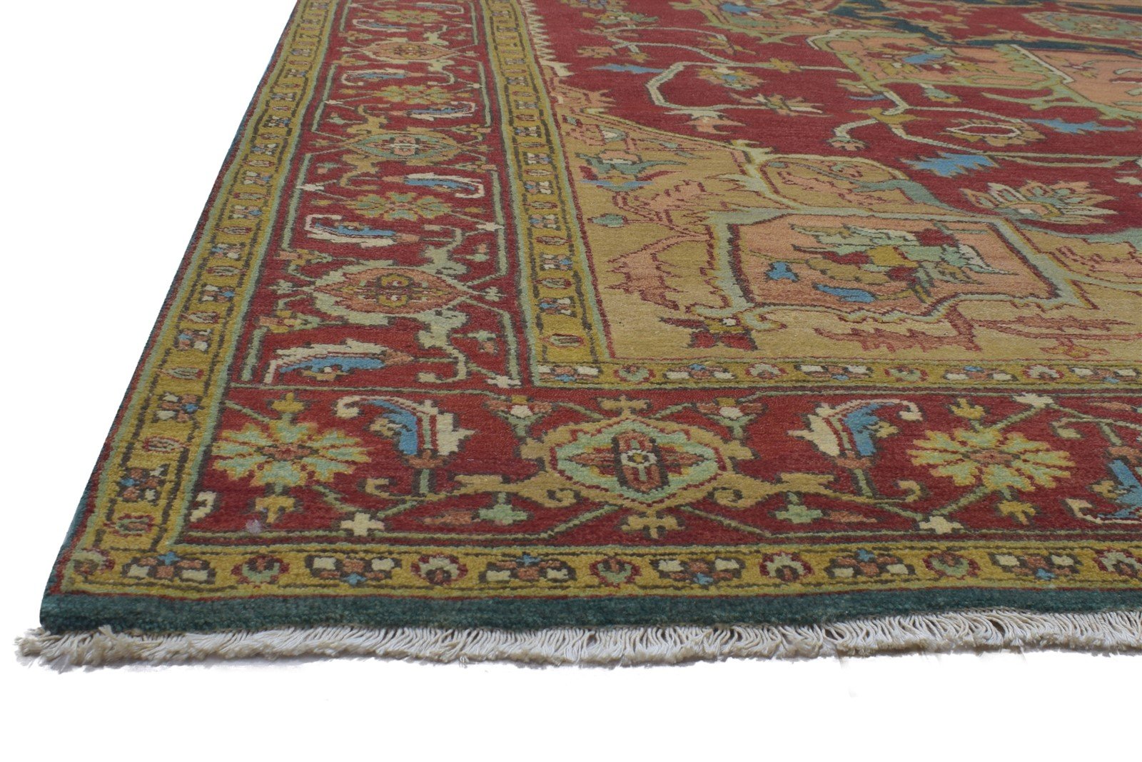 9' X 12' Rug Wool Red Persian Hand Knotted Serapi Oriental Large Carpet 