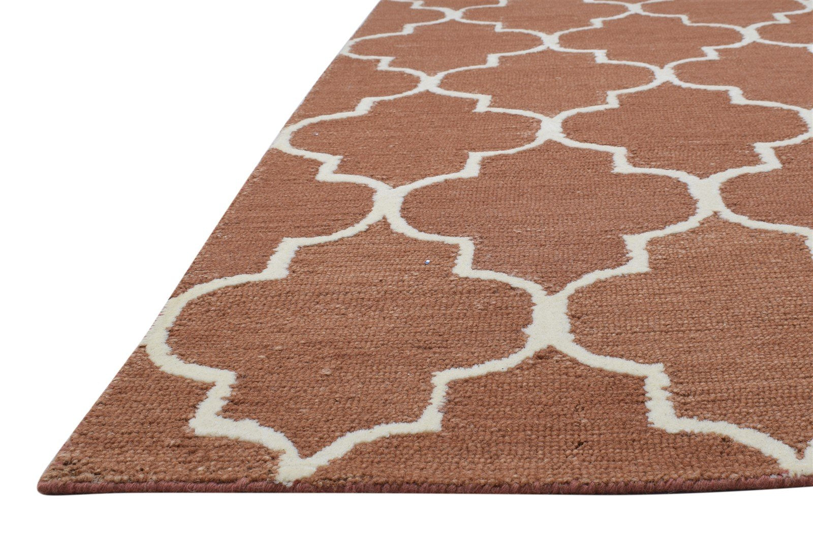 5' X 8' Rug Wool Rust Modern Hand Tufted Moroccan Trellis Room Size Carpet 