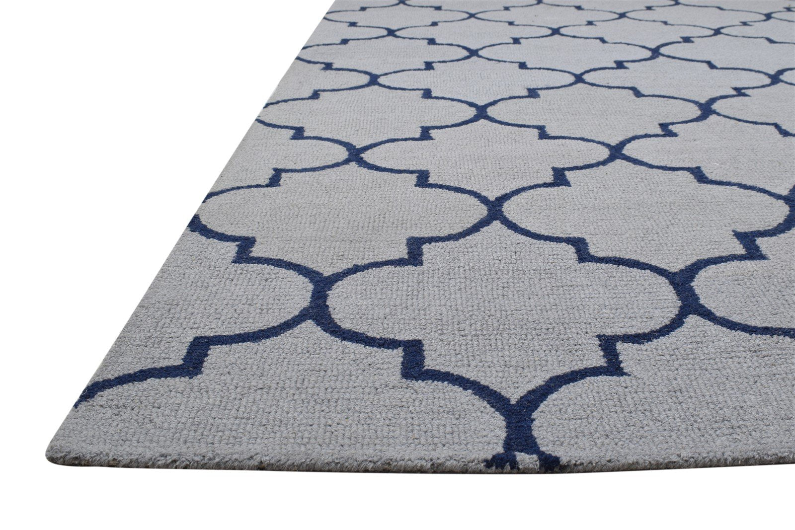 Hand Tufted Grey Wool Rug 5' X 8' Modern Moroccan Trellis Room Size Carpet 