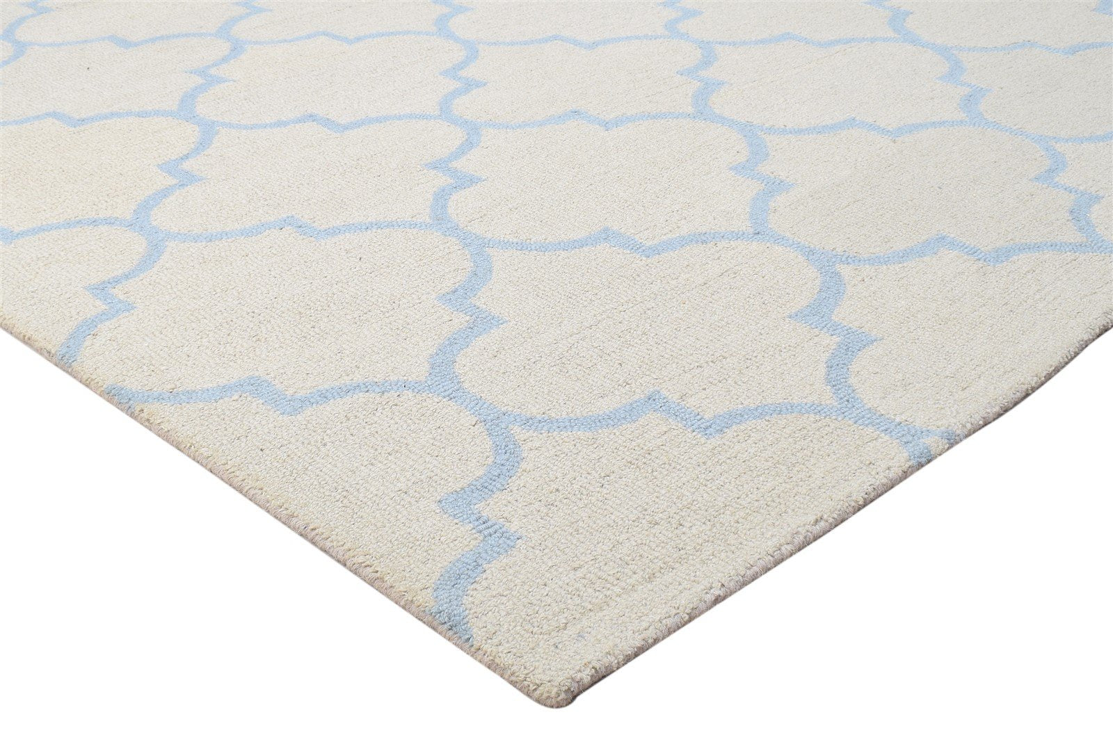 Wool Sand Rug 5' X 8' Modern Hand Tufted Moroccan Trellis Room Size Carpet 