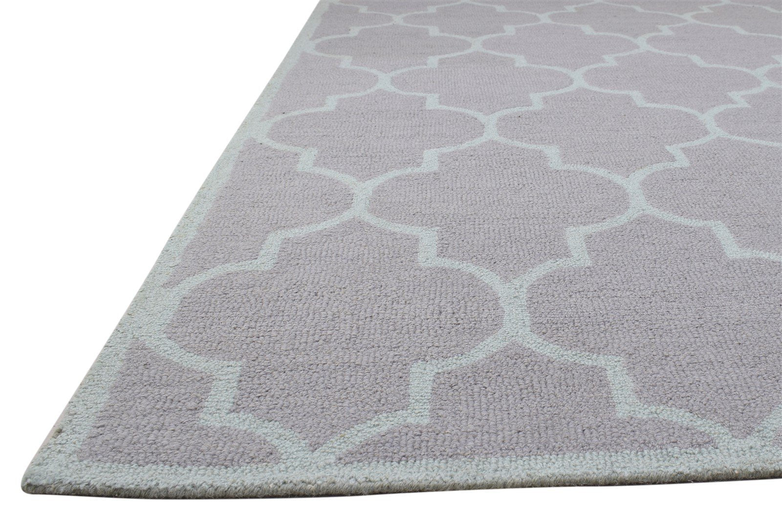 Hand Tufted Pink Wool Rug 5' X 8' Modern Moroccan Trellis Room Size Carpet 