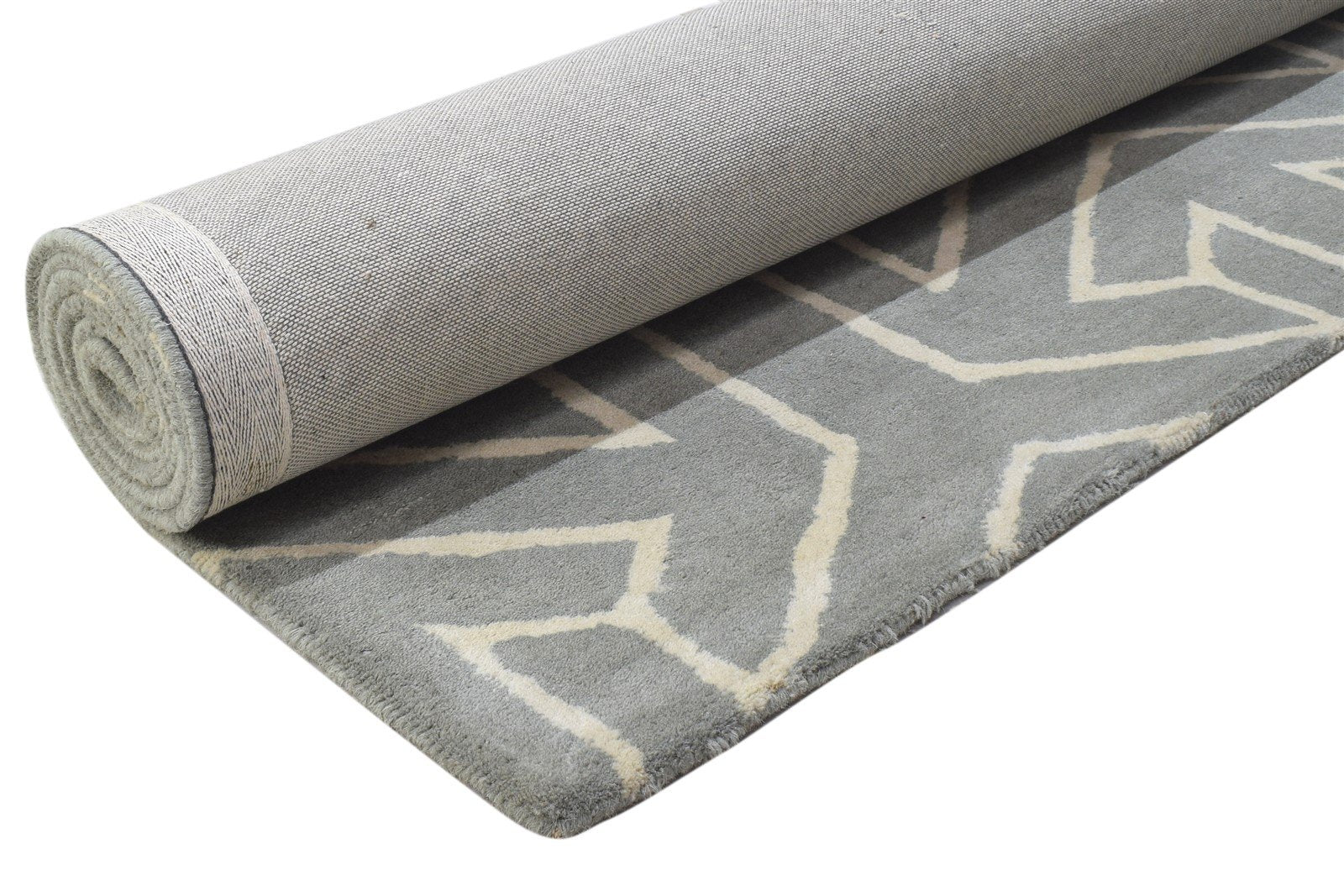 Hand Tufted Dark Grey Wool Rug 5' X 8' Modern Indian Arrow Room Size Carpet 