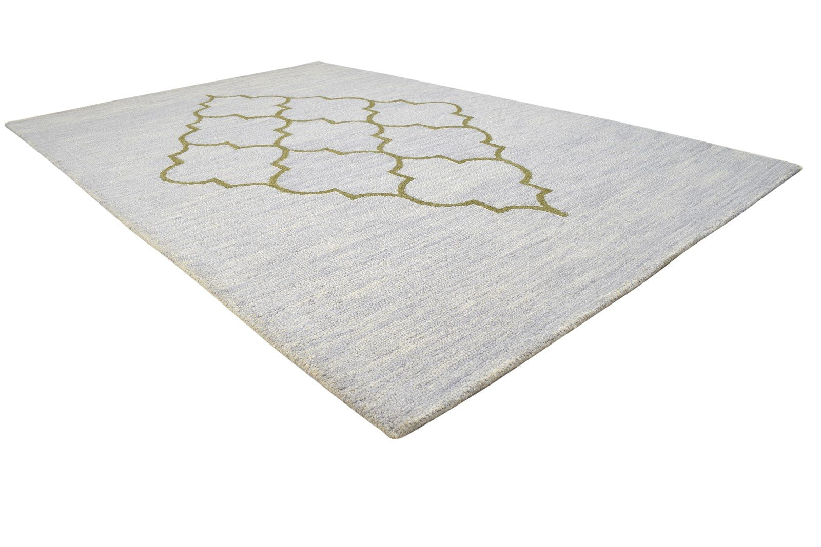 Hand Tufted Grey Wool Rug 5' X 8' Modern Moroccan Trellis Room Size Carpet 