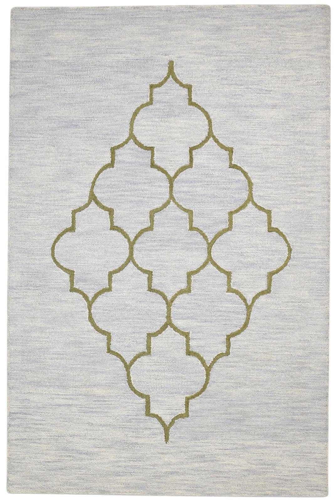 Hand Tufted Grey Wool Rug 5' X 8' Modern Moroccan Trellis Room Size Carpet 