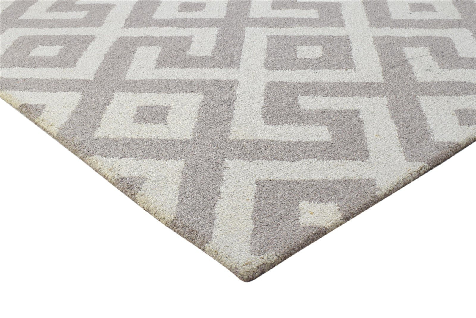 4' X 6' Rug Wool Sand Modern Hand Tufted Scandinavian Geometric Room Size Carpet 