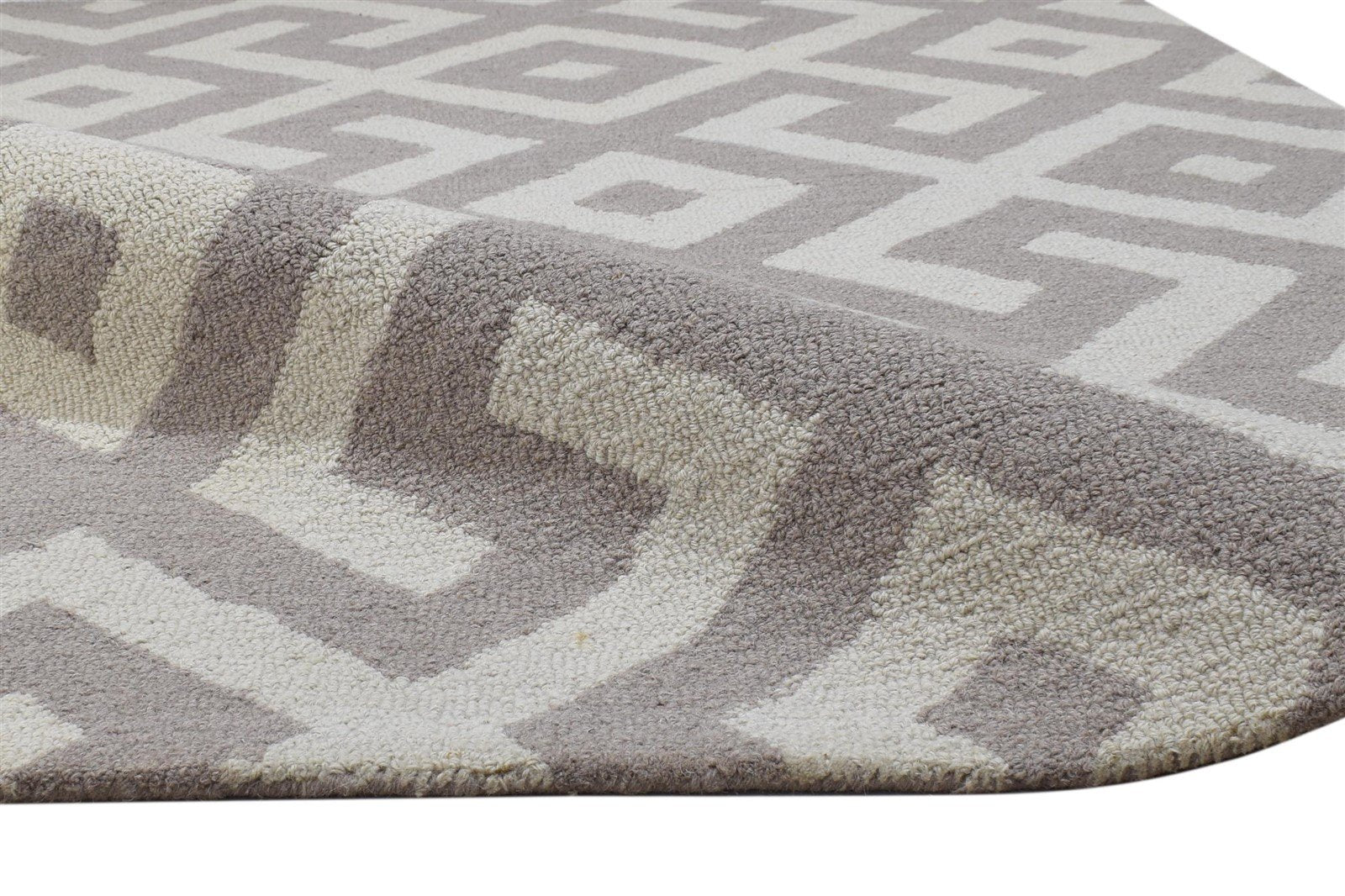 4' X 6' Rug Wool Sand Modern Hand Tufted Scandinavian Geometric Room Size Carpet 