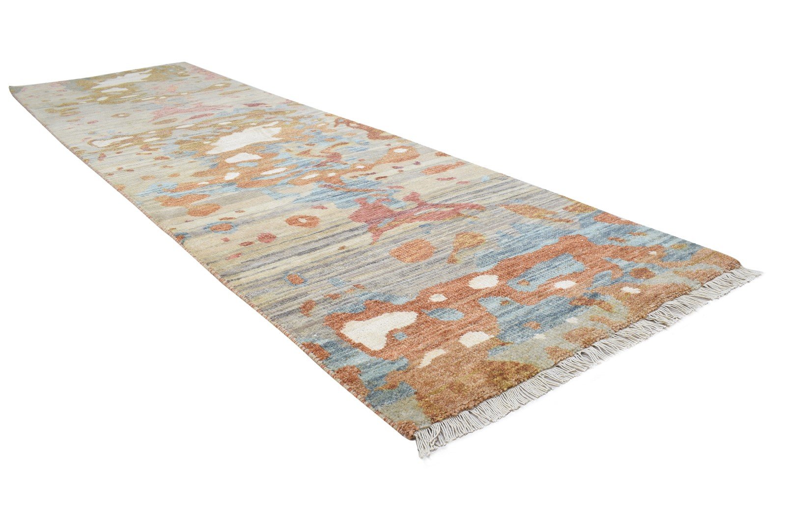 3' X 10' Rug Wool Sand Modern Hand Knotted Bohemian Abstract Small Runner 