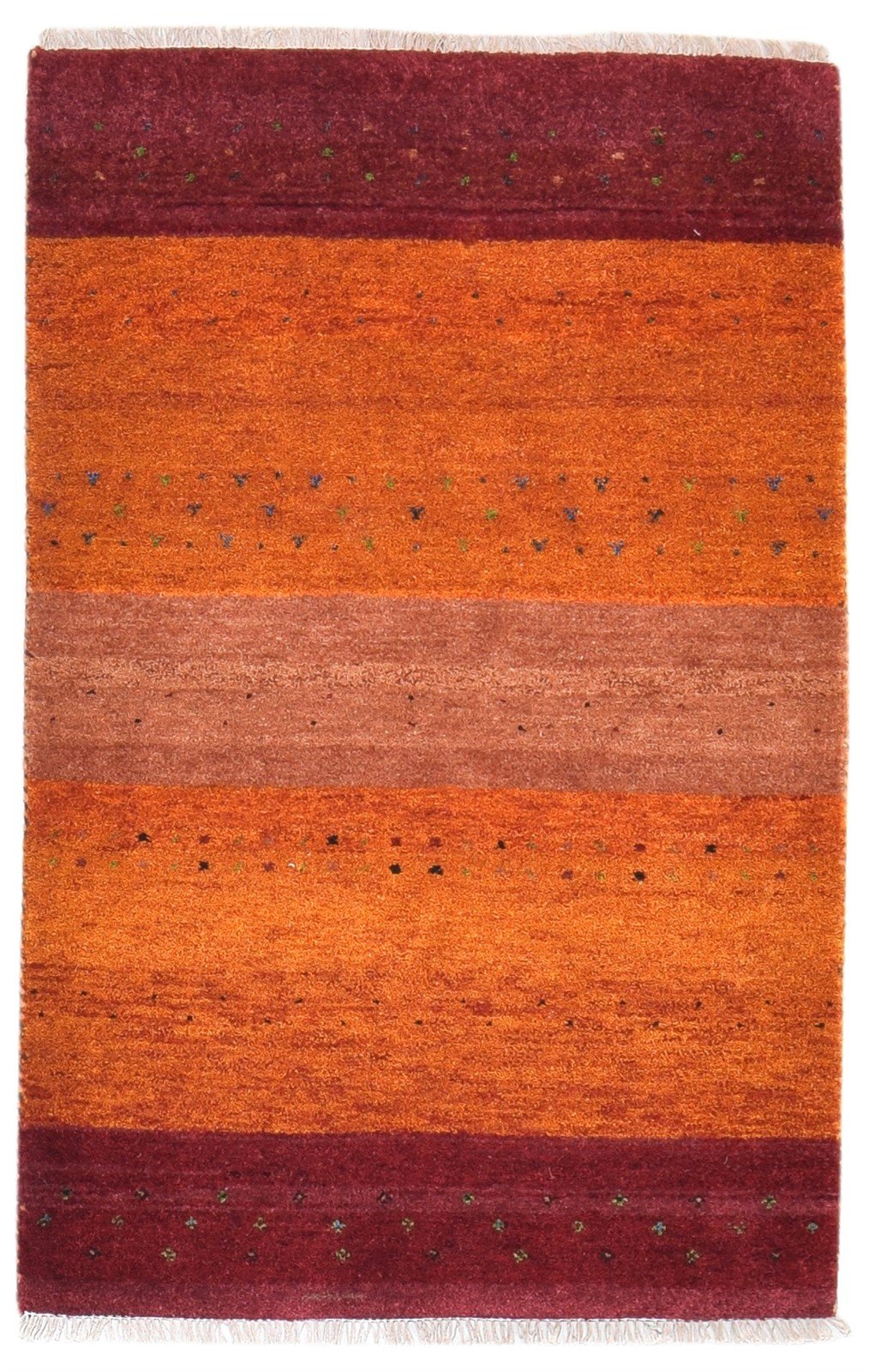 100% Wool Orange Rug 3' X 5' Persian Hand Knotted Gabbeh Tribal Room Size Carpet 