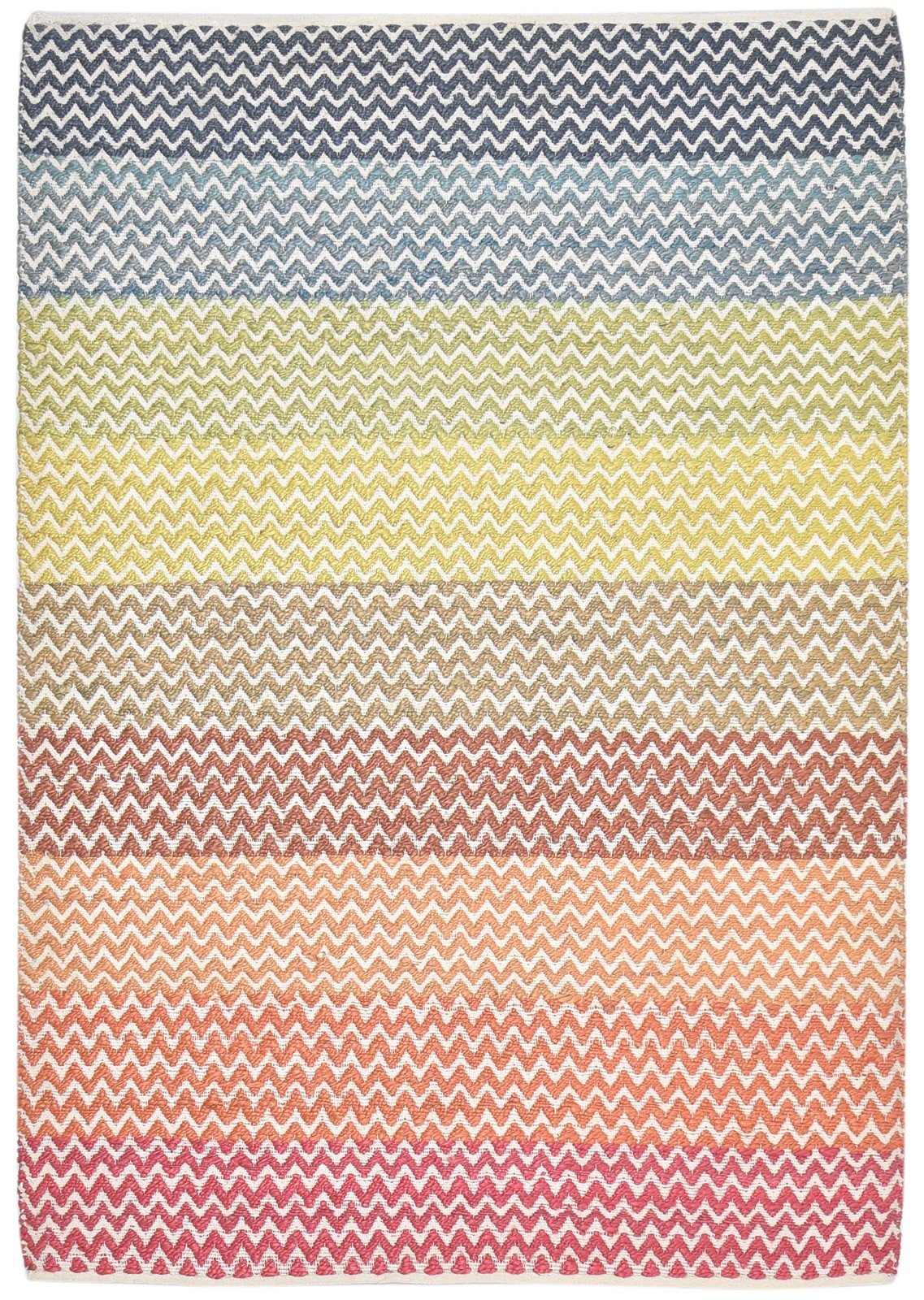 Jute Multi Color Rug 5' X 8' Modern Dhurrie Bohemian Chevron Room Size Carpet 