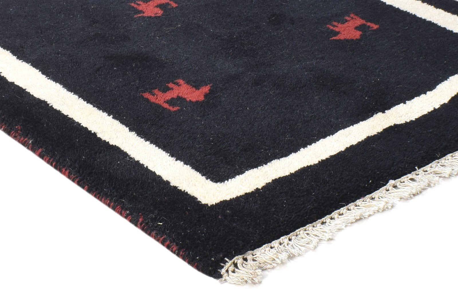 2' X 3' Rug Wool Black Tribal Hand Knotted Gabbeh Southwestern Small Carpet 