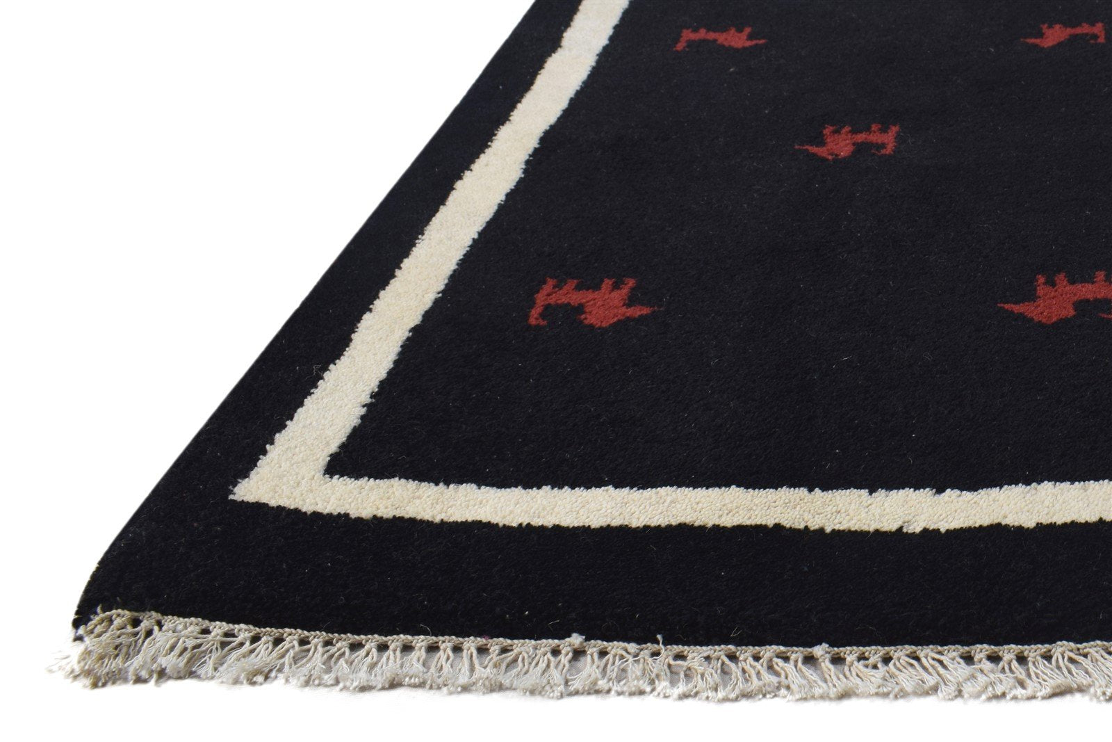 2' X 3' Rug Wool Black Tribal Hand Knotted Gabbeh Southwestern Small Carpet 