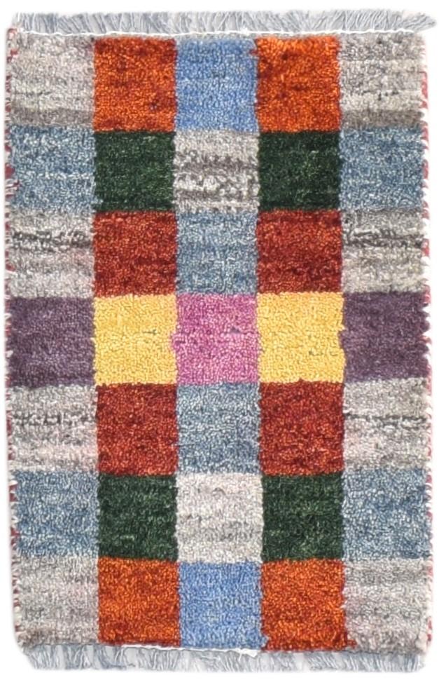 Wool Multi Color Rug 1X2 Tribal Hand Knotted Gabbeh Southwestern Small Carpet 