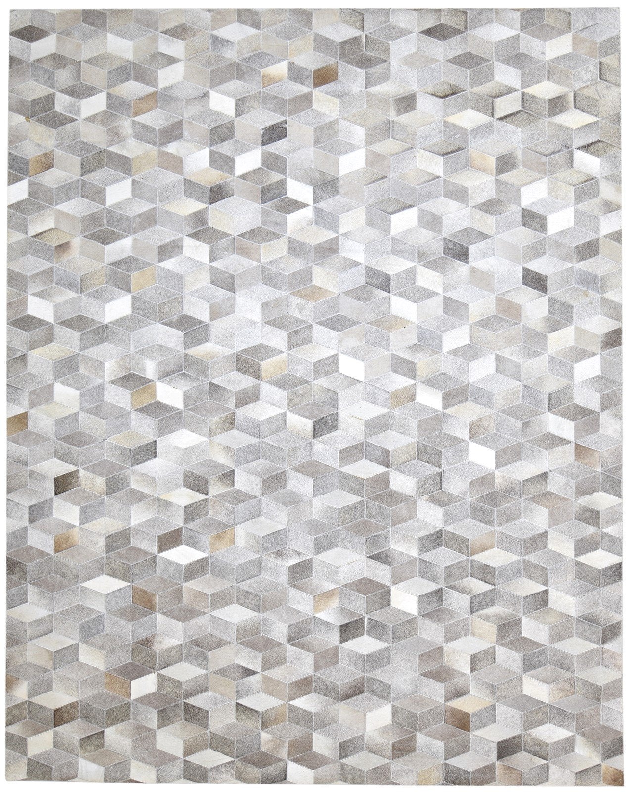 Leather Grey Rug 8' X 10' Modern Hand Woven Scandinavian Geometric Large Carpet 