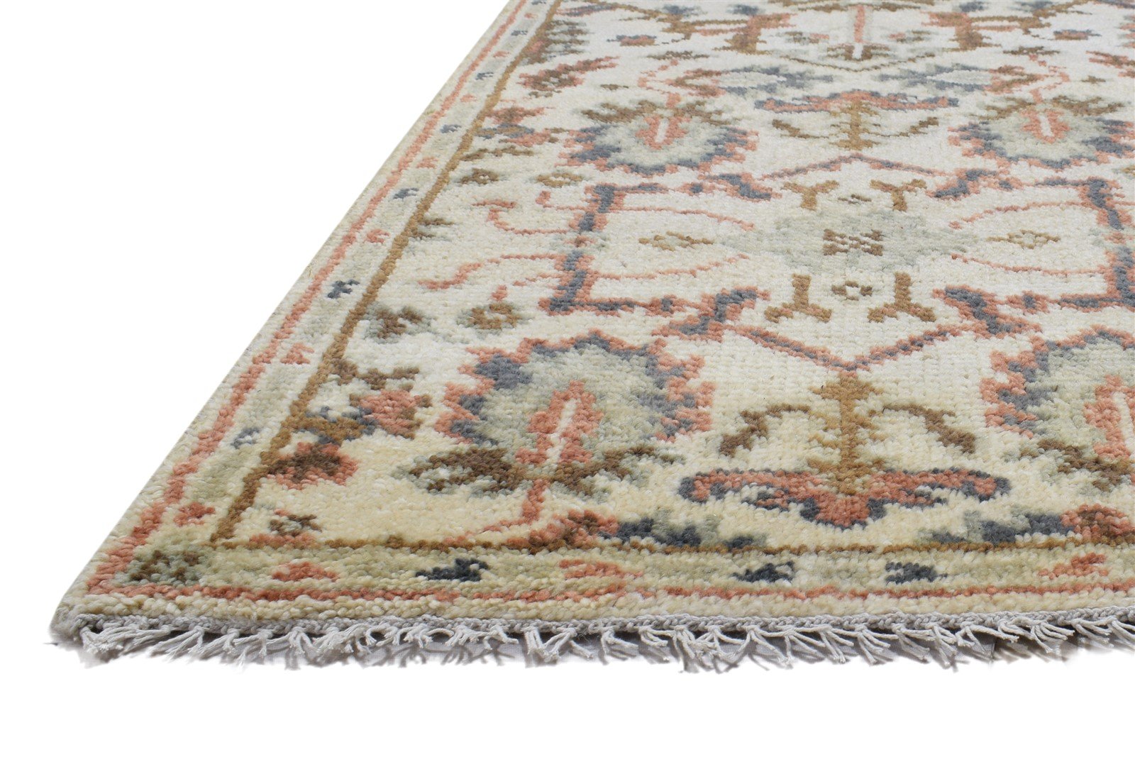 3' X 8' Rug Wool Cream Persian Hand Knotted Oushak Oriental Small Runner 