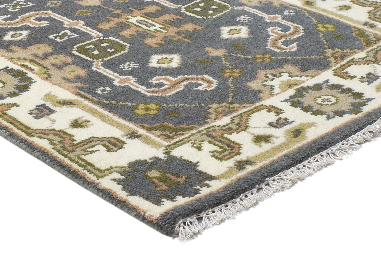 Dark Grey Wool Rug 2'6 X 10' Persian Hand Knotted Oushak Oriental Small Runner 