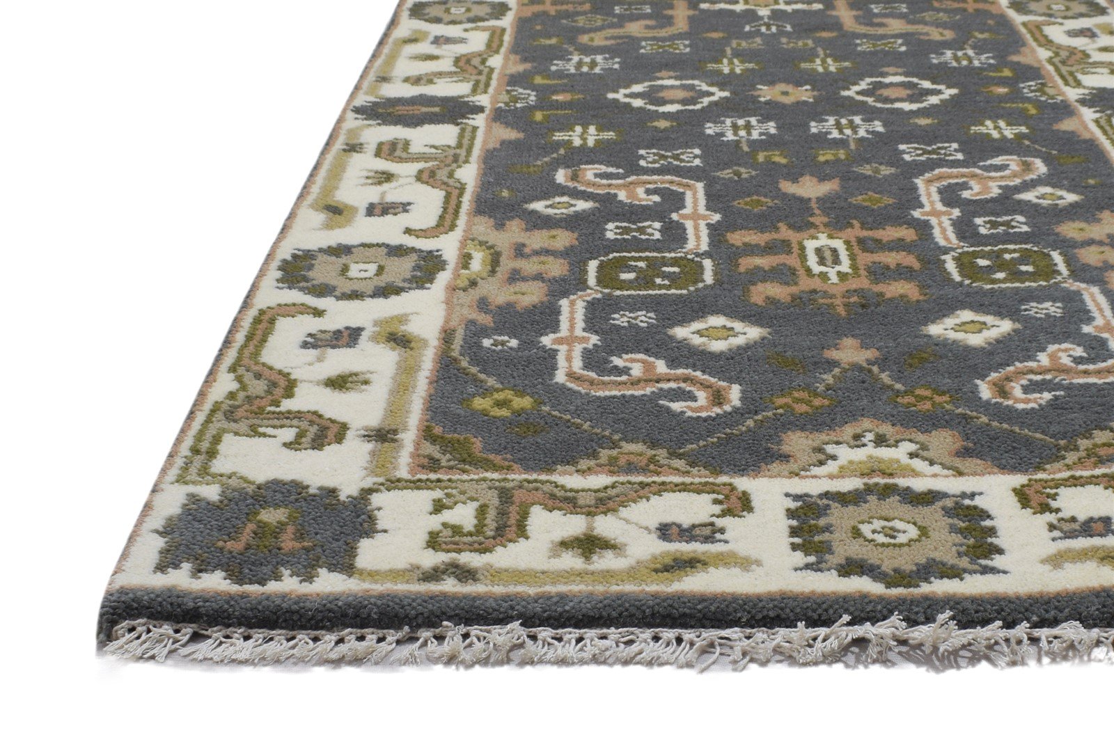 Dark Grey Wool Rug 2'6 X 10' Persian Hand Knotted Oushak Oriental Small Runner 