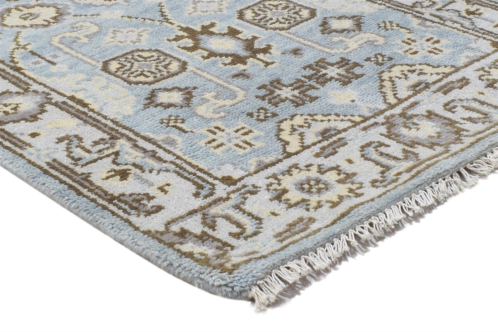 Hand Knotted Blue Wool Rug 2'6 X 8' Persian Oushak Oriental Small Runner 