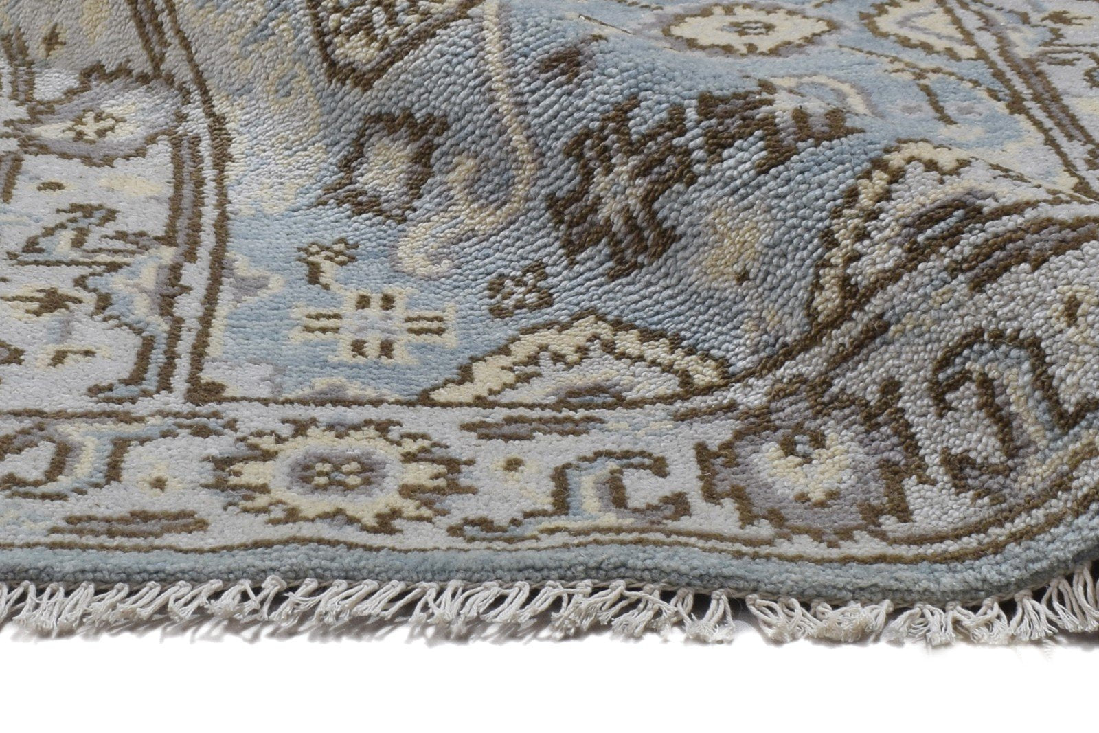 Hand Knotted Blue Wool Rug 2'6 X 8' Persian Oushak Oriental Small Runner 