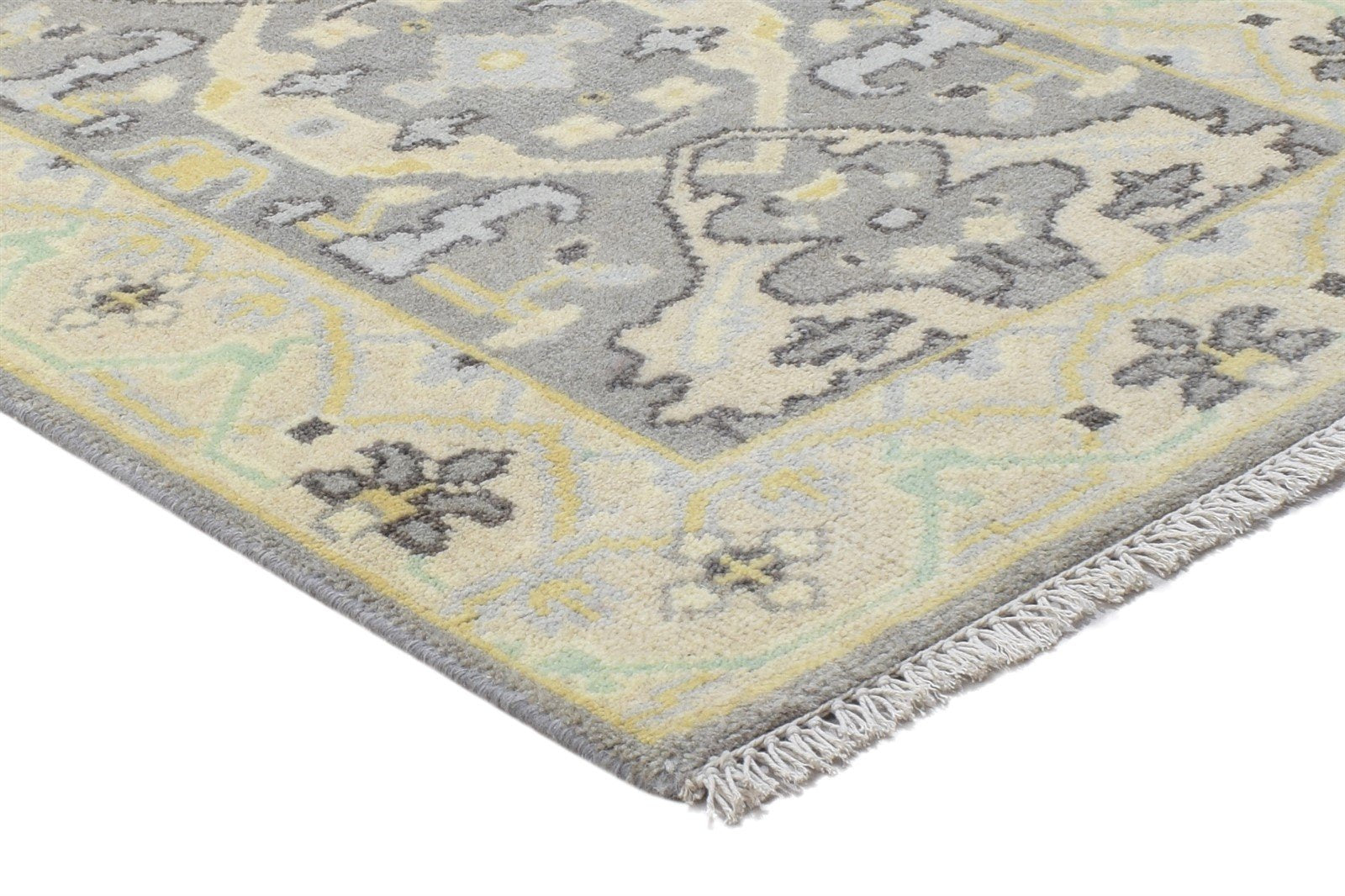 Hand Knotted Grey Wool Rug 2'6 X 10' Persian Oushak Oriental Small Runner 