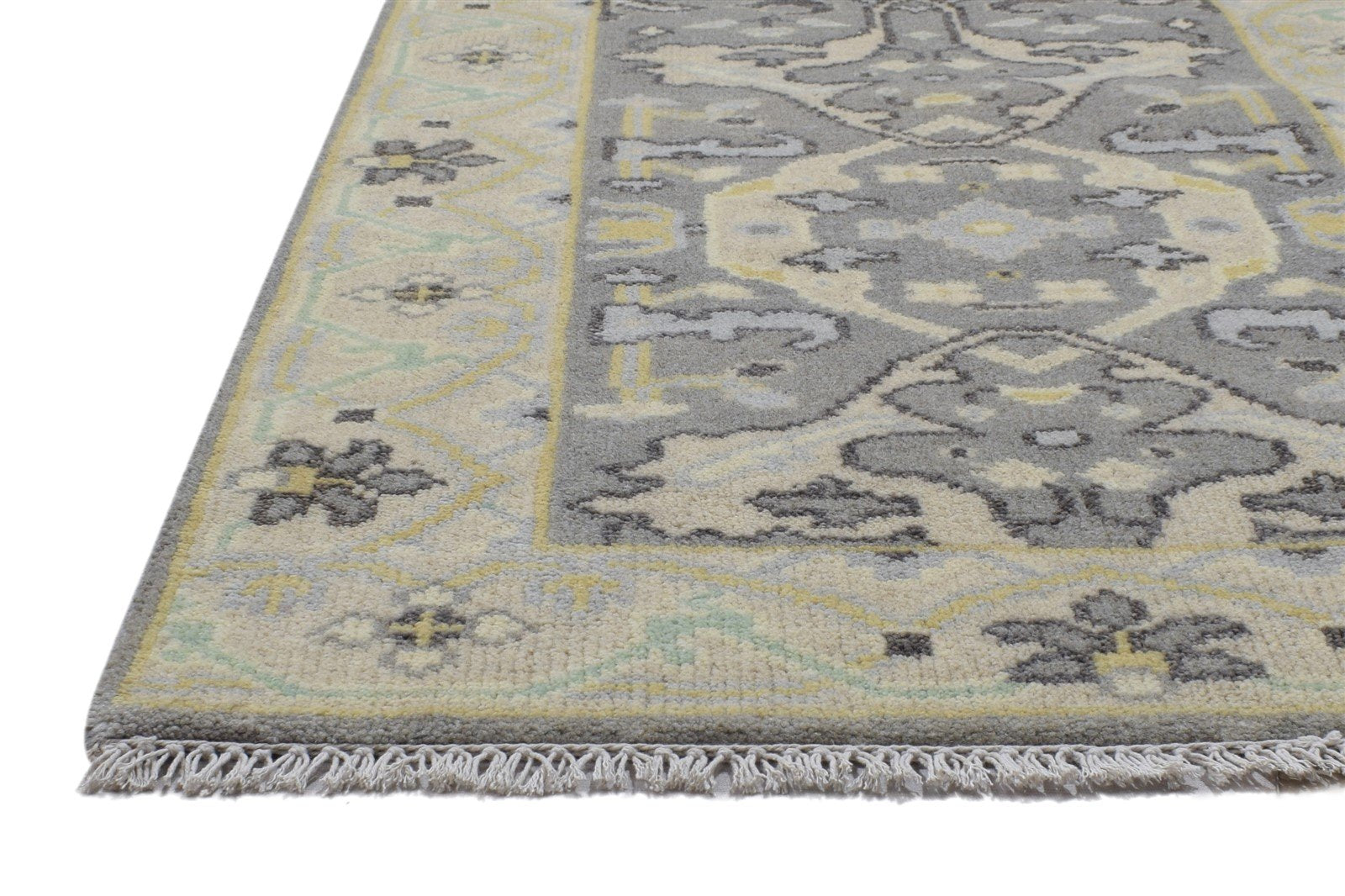 Hand Knotted Grey Wool Rug 2'6 X 10' Persian Oushak Oriental Small Runner 