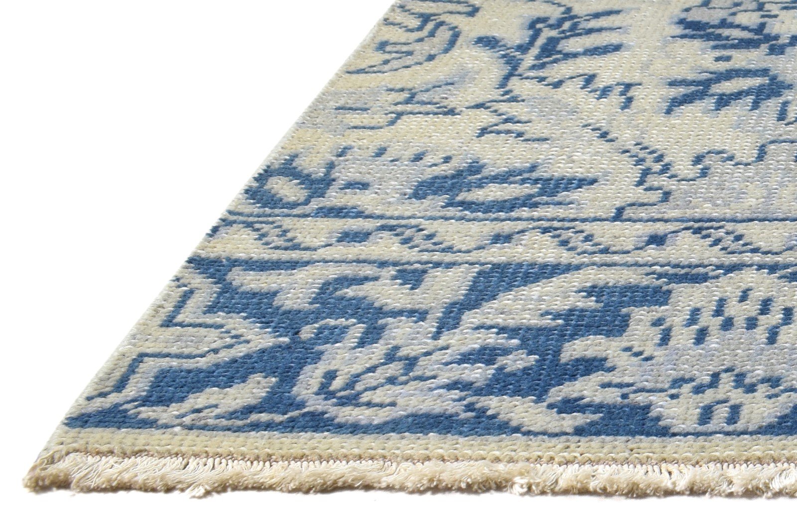 2' X 2' Rug Wool Blue Persian Hand Knotted Oushak Oriental Small Carpet 