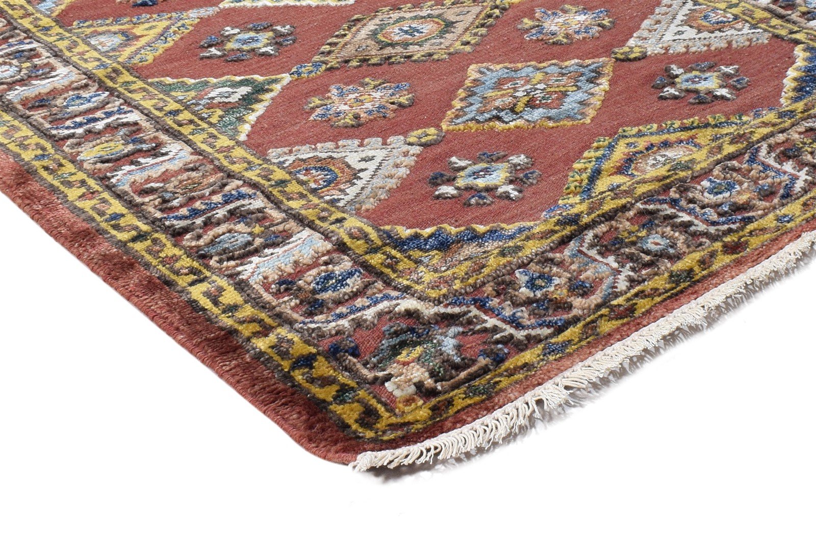 Rust Rayon From Bamboo Rug 3X9 Persian Hand Knotted Nain Oriental Small Runner 