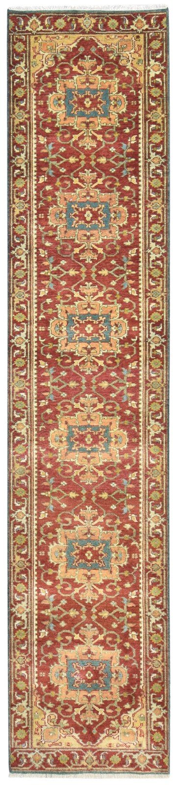 Wool Rust Rug 3' X 12' Persian Hand Knotted Kazak Oriental Small Runner 