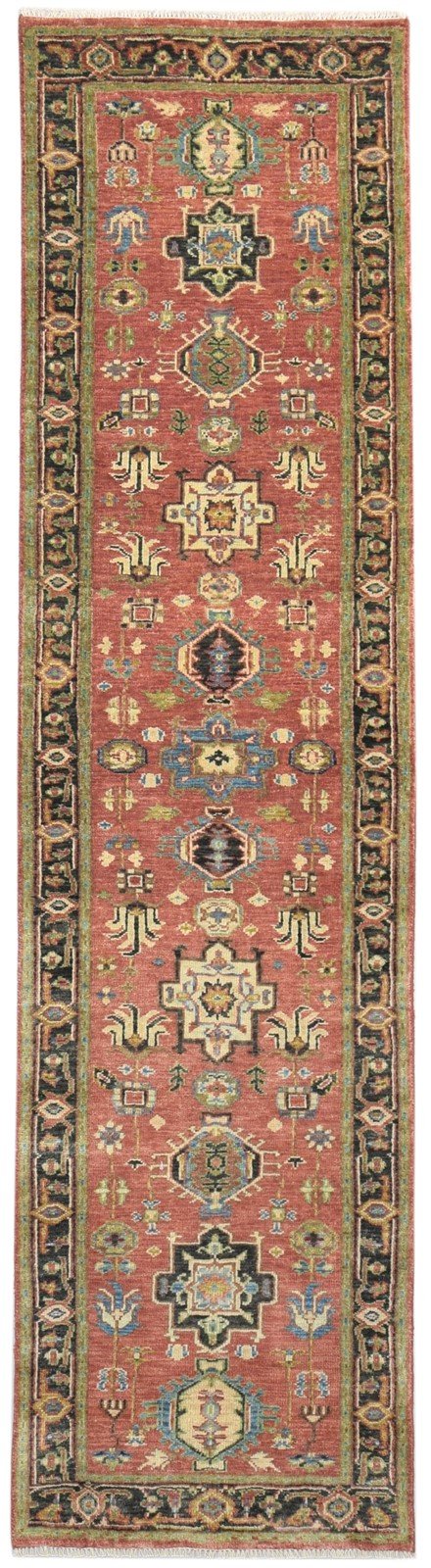 3' X 10' Rug Wool Rust Persian Hand Knotted Kazak Oriental Small Runner 