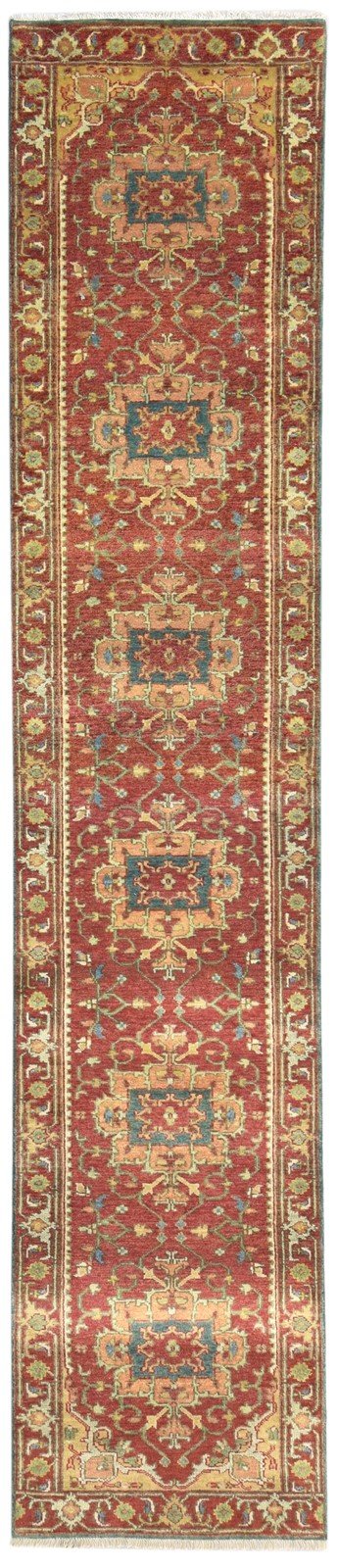 Hand Knotted Rust Wool Rug 2'6 X 12' Persian Kazak Oriental Small Runner 