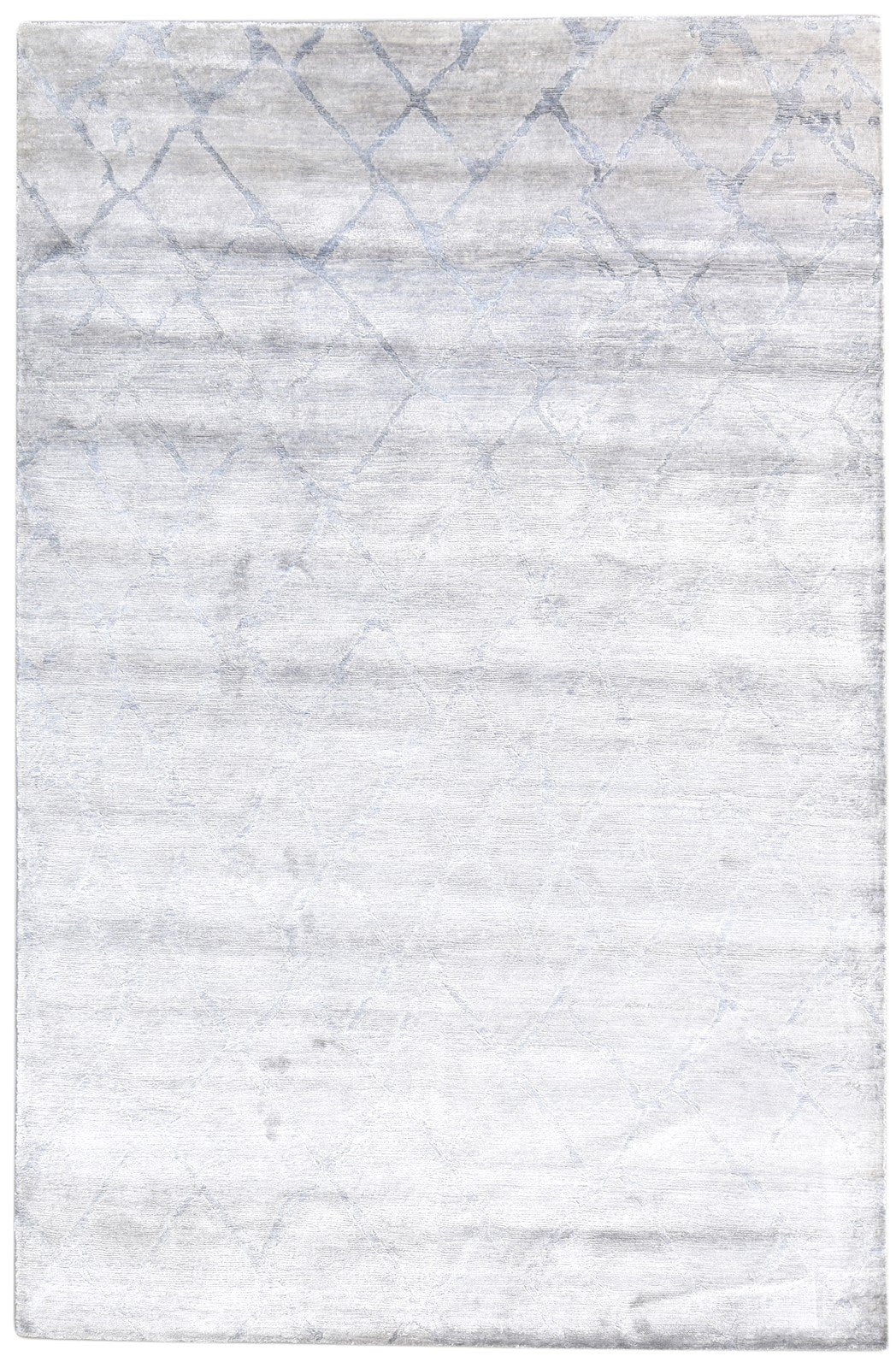 Rayon From Bamboo Grey Rug 6X9 Modern Hand Knotted American Abstract Room Size 