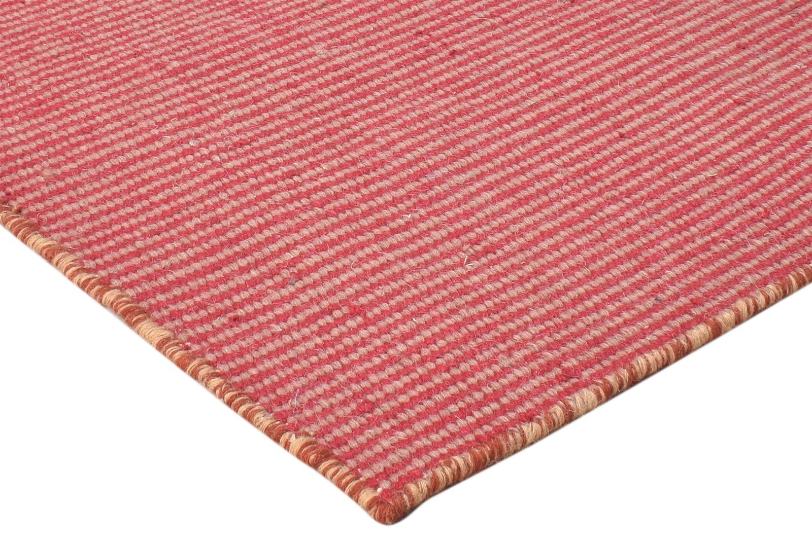 Red Wool Rug 2' X 3' Modern Dhurrie Bohemian Striped Small Carpet 