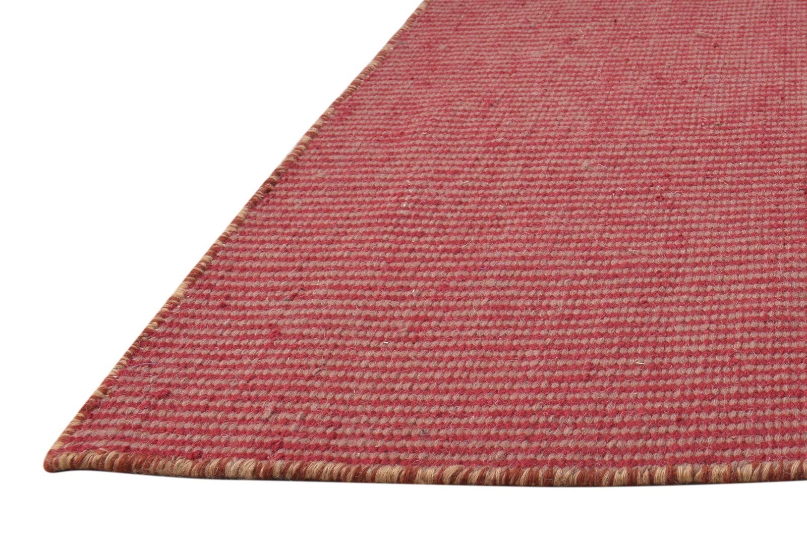 Red Wool Rug 2' X 3' Modern Dhurrie Bohemian Striped Small Carpet 