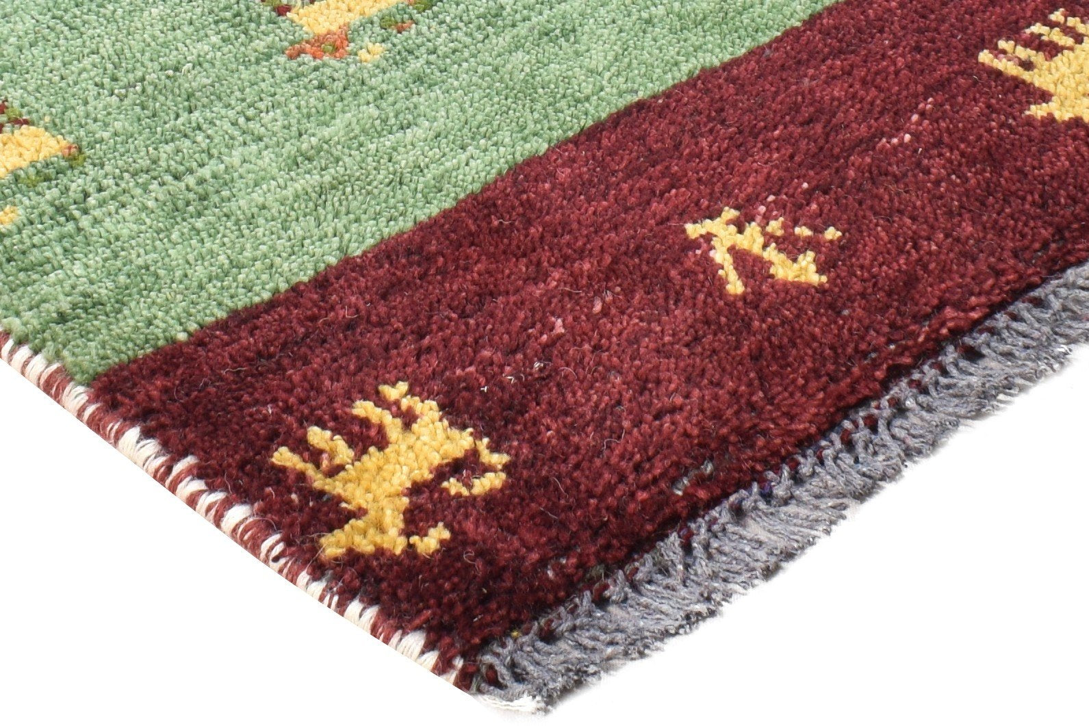 Wine Wool Rug 1' X 2' Southwestern Hand Knotted American Tribal Small Carpet 